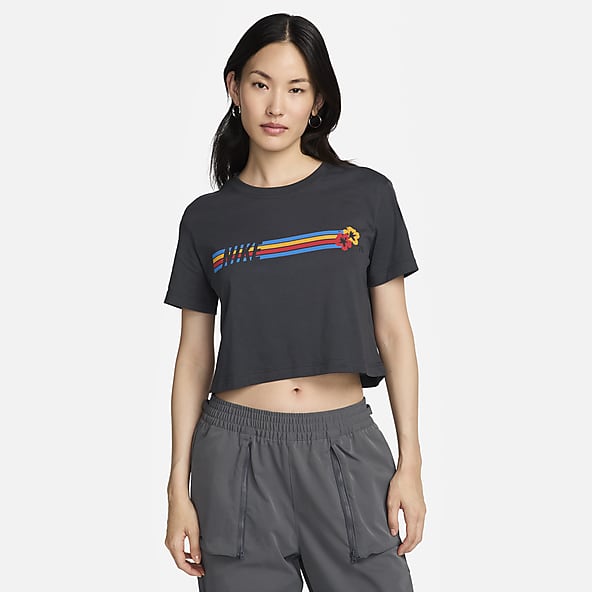 超美品】NIKE US クロップドトップス グレー